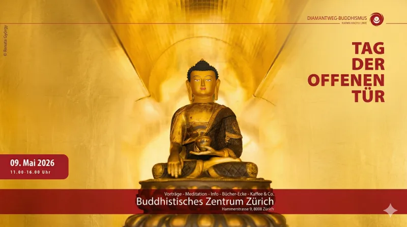 Einladung zum Tag der offenen Tür ins Buddhistische Zentrum Zürich in der Hammerstrasse 9 in 8008 Zürich am 9. Mai 2026